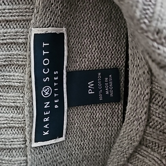 Karen Scott Women's Gray Long Sleeve Collared Knit Sweater Size Medium - Picture 6 of 6